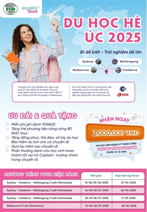 ISD x Annalink Tours - Du học hè Úc 2025